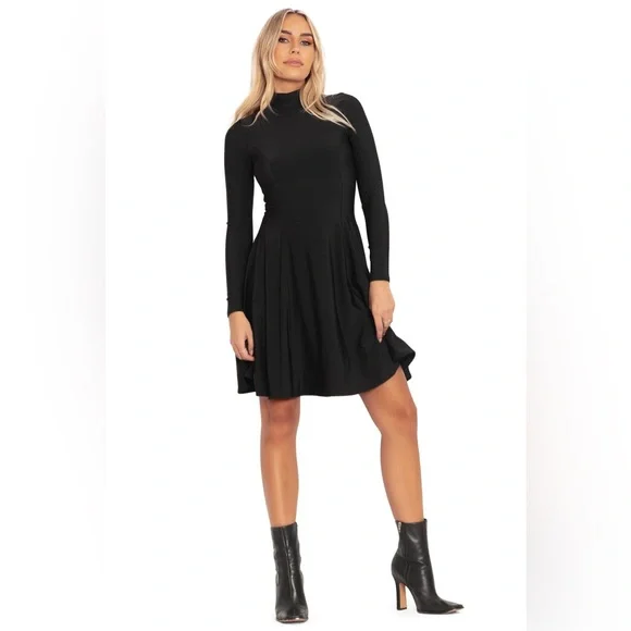 NEW W/TAGS Blackmilk WARM BLACK LONG SLEEVE EVIL MINI SKATER DRESS - Picture 3 of 14